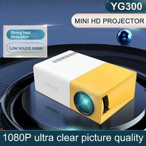 Projectors YG300 portable small projector can be used in home theaters with mobile power supply outdoor camping with boys RC toys J240509
