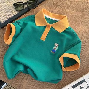 T-Shirts 2024 Sommer Boys Polo Shirt Childrens Kurzärmeled Top Cartoon Childrens T-Shirt Childrens T-Shirt Baby Clothingl2405