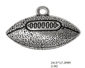2d Football Charms Sports Fan Pendants smycken Hitta antik silverpläterad tillbehör4179493