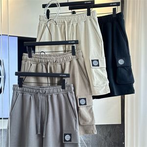 Summer fashion trend men's shorts shorter cotton pocket work pants embroidered compass sports casual five pants size s-xl