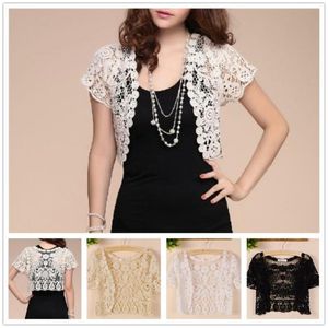 Giacche di involucri White Black Albicot Women Shrough Shrug Bolero Bolero Lace Wedding Bridal Summer Jacket Elegant Cape 241k