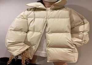women039s down parkas冬のホワイトダックジャケット女性シングル胸のコート女性濃い暖かな長い特大のパフアウター1173521