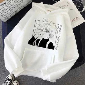 Felpa con cappuccio maschile 2023 Autunno inverno anime giapponese calda Kawaii Hunter x Hunter Hoodies Men/Women Shor Slve Seltshirt Killua Zoldyck Hoddie T240507