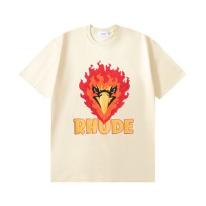 Rhude T-shirty luksusowe marki mody mody oryginalny projekt hip hop tee bawełny wysokiej jakości koszulka