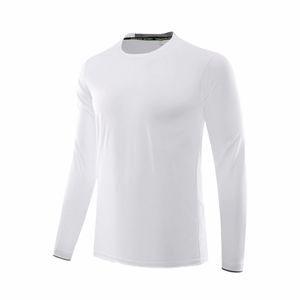 Białe długie rękawowe koszulka Mężczyźni Fitness Gym Fit Fit Szybki suchy trening kompresyjny Sport Top 206C