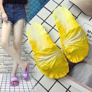 Slippers forma de repolho de repolho Slipper Women's Summer Banheiro Anti-Slip Students Fashion House Sapatos criativos Crianças