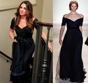 Kate Middleton Evening Dresses Jenny Packham Navy Blue A Line Off Shoulder Formal Evening Dresses Short Sleeve Celebrity Party Gow4478916
