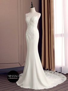 Designer Satin Mermaid Wedding Dress 2024 Nuovo sposa Dreamy Light Wedding Abito Minimalist