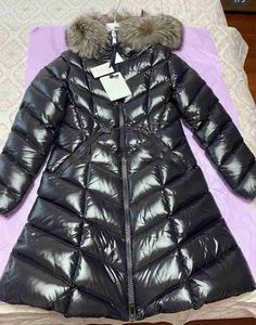 Jaqueta feminina Down Down Fulmarus Long Coat Designer Black Marrionnier Parka Stand Collar Fox Fur Winter