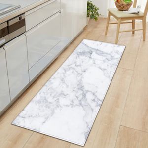 Cushion Decorative Pillow Black White Marble Printed Floor Mat Welcome Doormat Anti Slip Kitchen Carpet Outdoor Hallway 240p