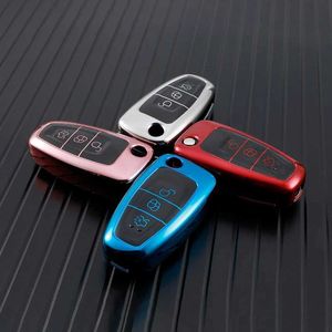 Car Key TPU Style Car Remote Key Case Cover Holder Shell Fob For Ford Ranger C-Max S-Max Focus Galaxy Mondeo Transit Tourneo Key Chain T240509