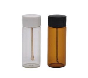 Clearbrown Glass Snuff Metal Viage Spice Spice Bullet Snorter Pill Box Storage Bottle Case Container Stash Mixed Color Gift GGD2779496629