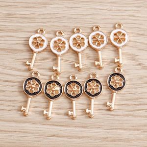 Charms 10pcs 9x24 мм милые эмалевые клавиши ключ