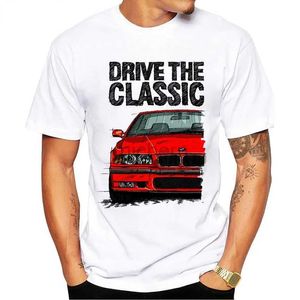 Herren-T-Shirts Modal New Summer Men Old Drive Classic Deutsch E30 Retro Kurzarm Eudm E36 M3 White Boy Casual Top T-Shirt D240509