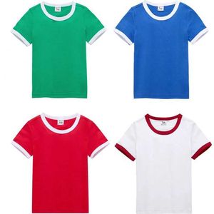 T-shirts de persika 2023 sommar baby pojkar kort ärm t-shirt flickor bomull casual t-shirt barn mode magi färgade topp barn kläd