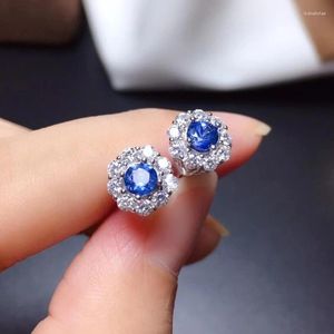 Stud Earrings Natural Sapphire Earring Ear Studs Beautiful Gems 925silver Designer Jewelry 14k Solid Gold