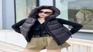 女性ファッションベストがパーカージャケットを秋の秋の冬の暖かい厚いコートレディースタイルジャケットフード付きノースリーブウィンドブレイカー3 5526608