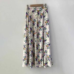 التنانير Zadig Elegant Long Skirt Womens Fashion Clotulful Disual Midi Dress Womens Classic Wing Print Flower Flower Rayon فريدة من نوعها Skirtl2405