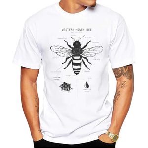 T-shirts masculina Thub Vintage Honey B Anatomia Prinha Mens Camiseta O-Gola curta SLVE SLVE MASCO TOPS CASUAL CASO MENINOS VODOS Y240509