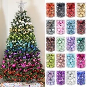 24pc1 set süsleme Noel ağacı top dekorasyonları xmas topu kırmızı altın gümüş pembe mavi asılı ev parti dekor 30mm1267024