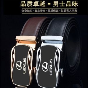 Cowskin pant belt automatic cowhide buckle men belts Fashion brand leather belt Business pants Ceinture Homme Car logo T200327 3155