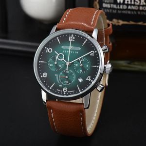 Wristwatches Top Original Brand Zeppelin Watches For Mens Fashion High Quality Luxury Simple WristWatch Business Full Sports Male Clock