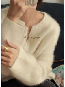 Kadın Sweaters Kış Kadın Kazak Örme HARDIGAN BÜYÜK BOYUNLAR KADIN KAKIN KAZANIR KÜÇÜK TOPLAR Uzun Kollu Maxi Vintage Y2K kalınlığında