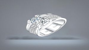 Lyx 1 karat 2 karat Moissanite man ring fina smycken 925 Sliver Wedding Infinity Rings35504906131277