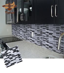 Mosaico Automínio auto -adesivo Backsplash adesivo de parede Vinil banheiro cozinha decoração de casa Diy6134795