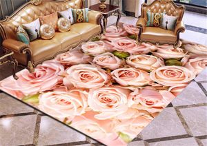 3D Drukowanie dywanów Rose Flower Dywan wielokolorowy Różowy czerwony dywan ślubny Antisllip Room Dibet Duże dziewczęce matka pokój dom T200117923611