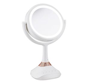 Przenośny odtwarzacz muzyki Bluetooth LED Dual Strefed 360 Vanity Makeup Mirror Sypialnia Lustro 5x powiększenie 7025917