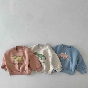 세트 가을 봄 어린이 아기 소년 소녀 home cool 공룡과 양털 어린이 풀오버 편안한 스웨트 셔츠 Q240508