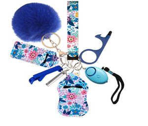 Keychain personalizado conjunto para mulheres key fob de pulseira artesanal bolso de bolso samobrone gasenta llavero defensa alarm ring9769338