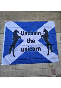 UNCHAIN UNICORN SALTIRE FLAG 3x5FT PRINTING 100Dポリエステルクラブチームスポーツインドア2ブラスGROMMETS9782623