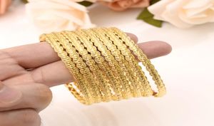 8 ПК, диаметром 68 мм, большие женщины Dubai India Girls Bangle 24K Золотой браслет браслет африканский африкаторский невеста Свадебная невеста еврей8894055