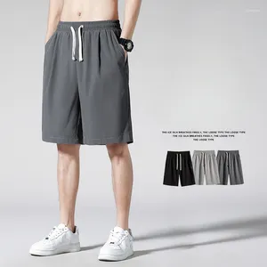 Shorts maschile 2024 Summer Shin Hong Kong in stile sciolto pantaloni di capispalla di grandi dimensioni Sport di seta per uomini