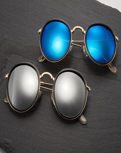 Vintage runda solglasögon 51 kvinnor män svart guld ram kvalitet solglasögon hög spegel gafas de sol för damer med fall5980804