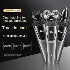 Razors Blades New 3-Head Shaver 3-in-1 Electric Lämplig för Mens Washable USB-laddning Q240508