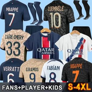 24 25 Maillot Mbappe Soccer Jerseys Kids Kit 23/24 Player Version Training Pre Match 2023 2024 Maglia Paris Home Away Football Shirt Hakimi Fabian Vitinha O Dembele