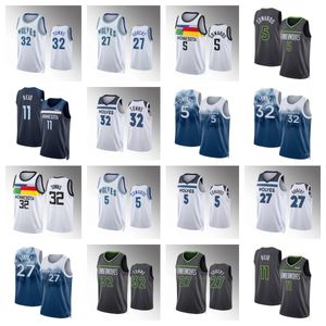 Maglie da basket #5 Anthony Edwards Karl Anthony Towns Rudy Gobert Naz Reid Men 2023-24 Città Autentica maglia