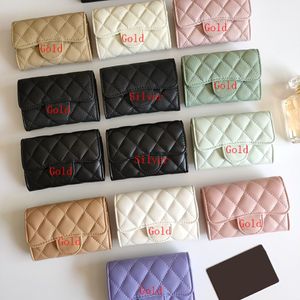 2022SS F W Classic Mini Flap Tiny Coin Purse Bags Caviar Calfskin Lambskin äkta läderkorthållare Luxur Designer Womens Wallet 7 258b