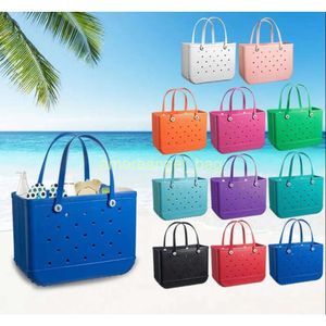 2024 BOGG SILIKONE SATRE STOR Tote Luxury Eva Plastic Påsar Pink Blue Candy Women Cosmetic Bag PVC Basket Travel Storage Påsar Utomhus Handväska Väska