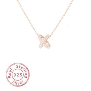 مجوهرات العلامة التجارية الفرنسية sterling Sier X Necklace للنساء Jeux de Inens