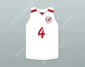 カスタムNay Mens Youth/Kids Giannis Antetokounmpo 4 Filathlitikos B.C.ホワイトバスケットボールジャージートップステッチS-6XL