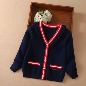 Set Girls maglione maglione a maglia cardigan a maniche lunghe Capello per bambini autunni Q240508
