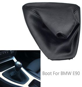 Car Gear Shift Knob Dustproof Complete Shift Lever Black Leather Cover Boots For BMW E90 E91 E92 Car Styling7082210