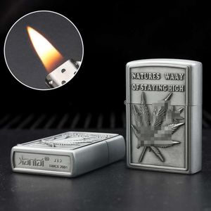 JT Creative Carving Schleifrad Offener Flamme Leichter Metall Retro Kerosin Zigarette Leichter Großhandel