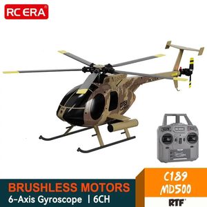 I lager RC -era 1 28 C189 Bird Helicopter Tusk MD500 Dual Brushless Simulation Model 6Axis Gyro Toys 240508