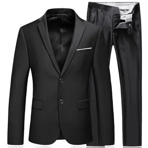 Mens Business Moda Yüksek Kaliteli Beyefendi Siyah 2 Parça Takım Seti Blazers Ceket Ceket Pantolon Klasik Pantolon 240507