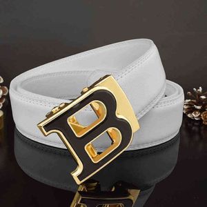 2021 Belt Men's Genuine Leather Automatic Buckle Brand Casual Youth B Letter Jeans Belts For Men Luxury Designer Black White Y1204 260D